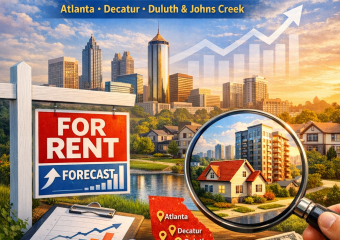 Graph showing 2023 rental market trends in Atlanta, Decatur, Duluth, and Johns Creek.