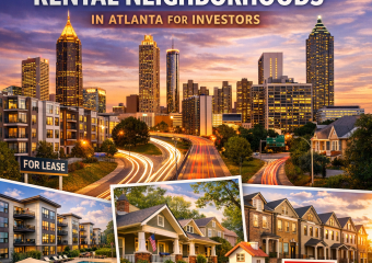 Map highlighting Atlanta's top rental neighborhoods: Buckhead, Midtown, Old Fourth Ward.
